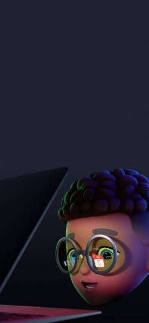 3D boy with glasses and laptop