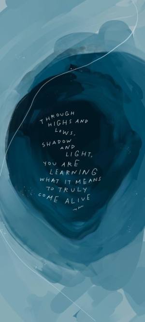 Blue circle typography quote