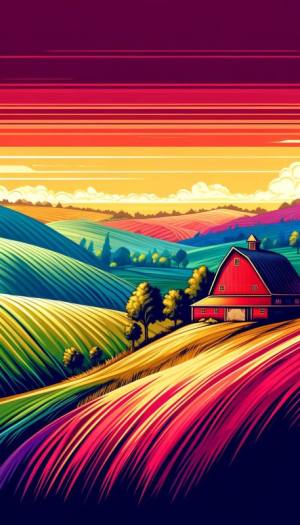 Colorful Farm Landscape
