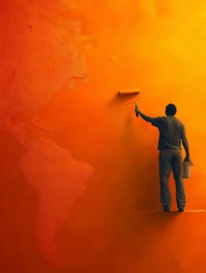 نقاشی با پیستوله روی دیوار