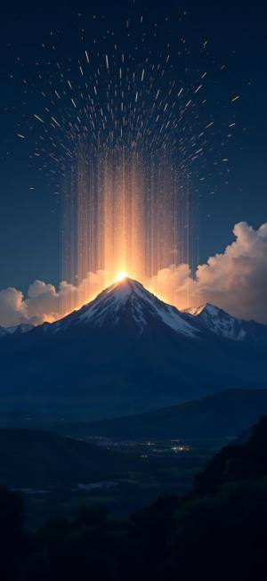 آتشفشان با بارش نور