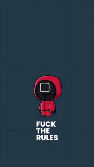 Red minimal character text