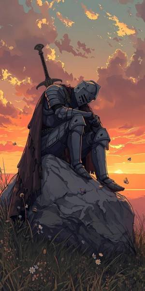 Dark knight at sunset