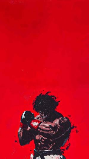 Violent fighter in red