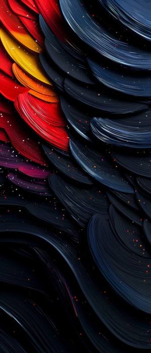 مارپیچ‌های انتزاعی قرمز و آبی