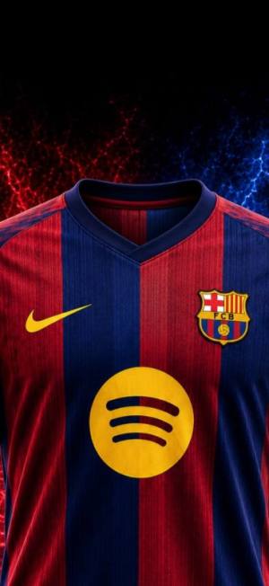 پیراهن FC بارسلونا با آتش آبی قرمز